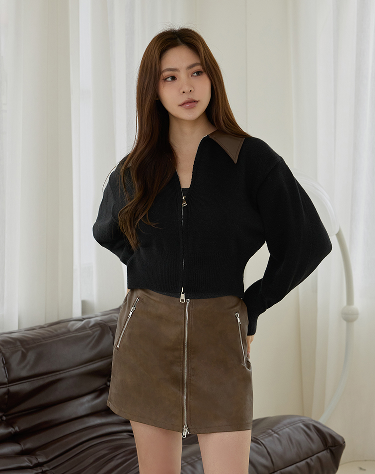 COLORBLOCK OPEN-FRONT KNIT CARDIGAN