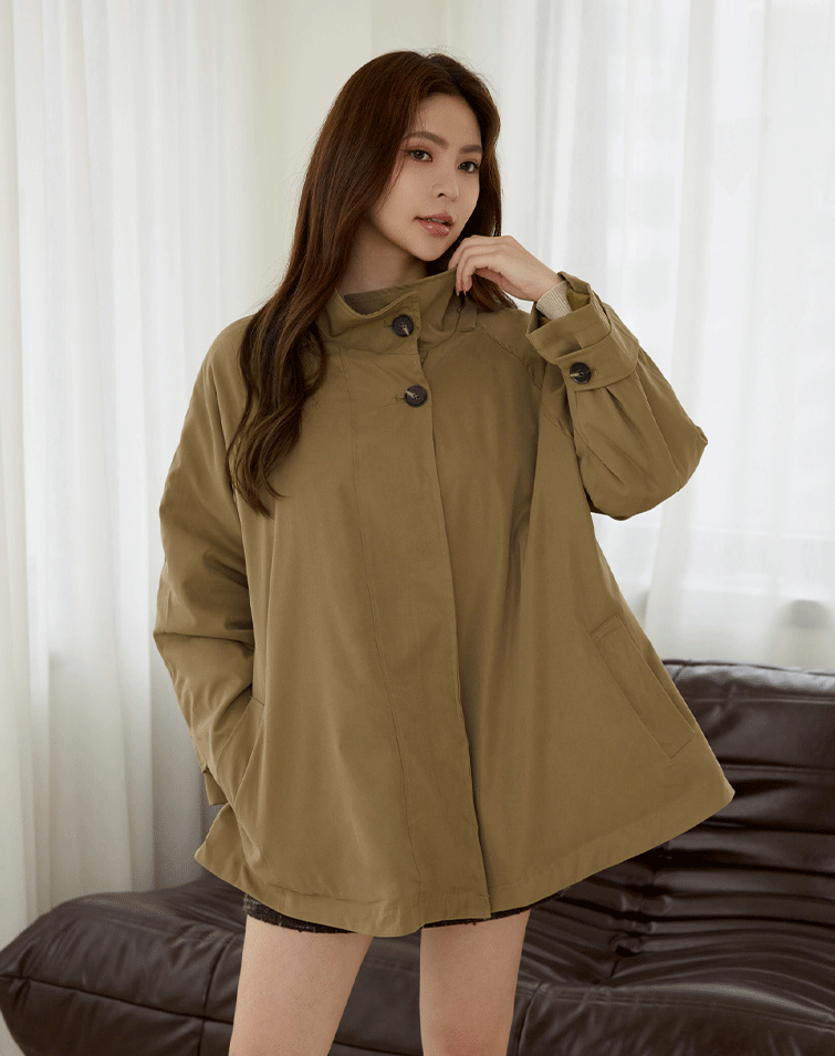 TRAVEL STAND-COLLAR TRENCH COAT