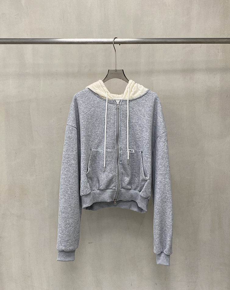 CASUAL PATCHWORK KNIT HOODIE