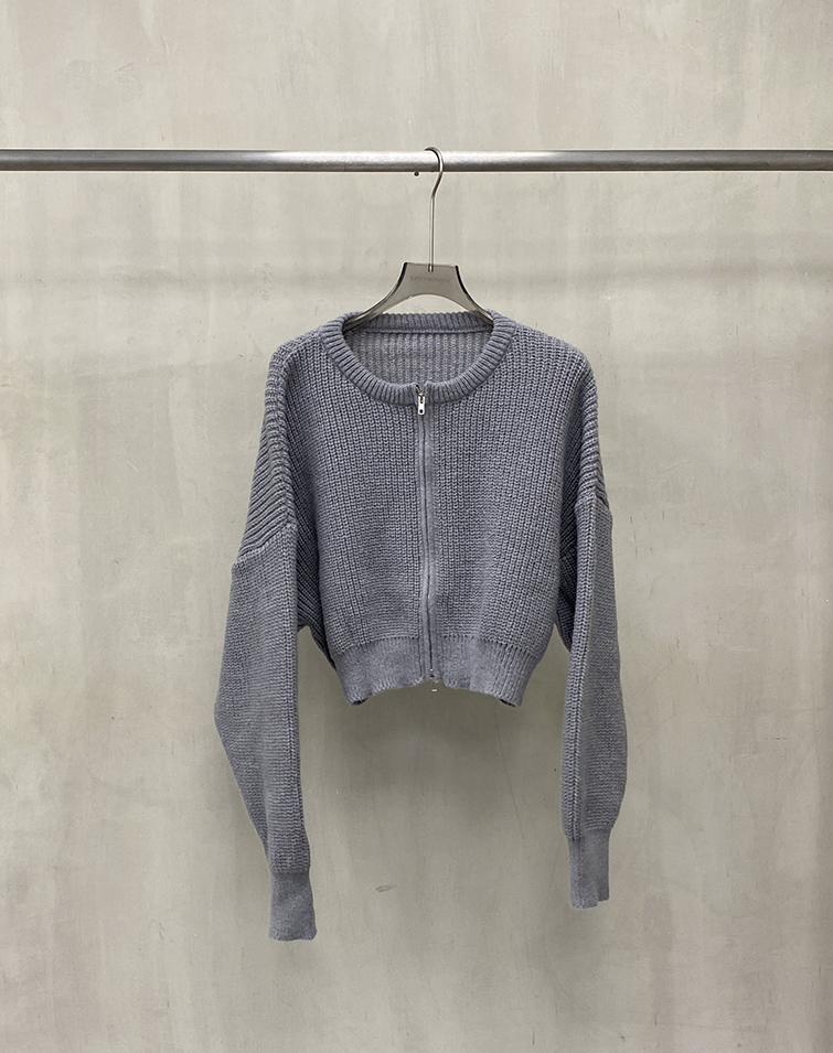 CHIC RIBBED ZIP-UP JACKET