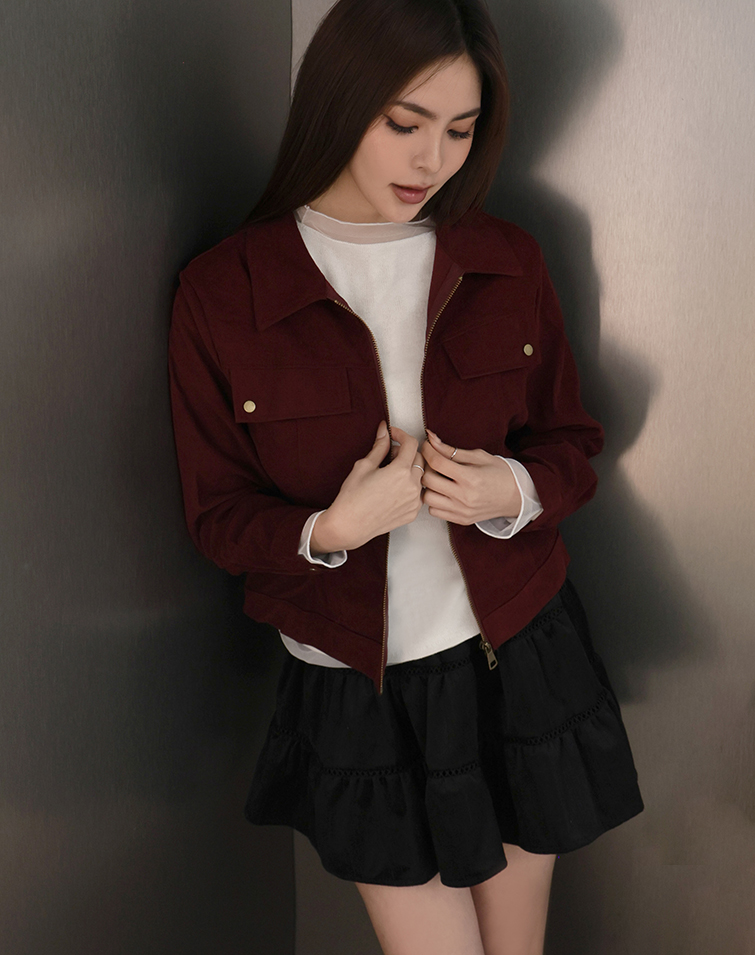 SUEDE COLLARED JACKET