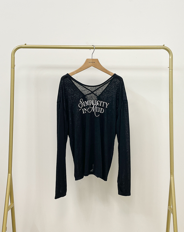 FLORAL GAUZE FEEL GRAPHIC LETTERS CROSS-BACK TOP