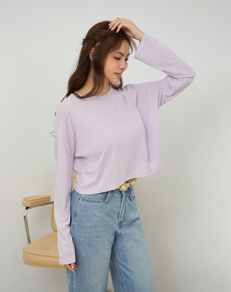 SOFT SHEER LONG SLEEVE LAYERING TOP