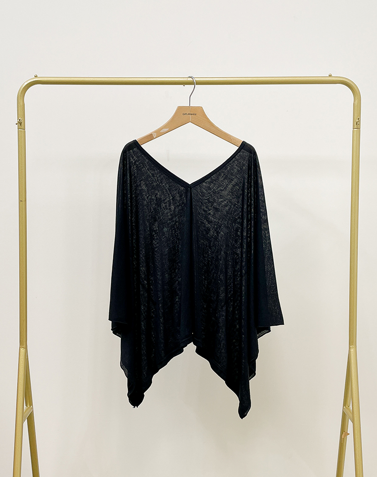 MINIMALIST V-NECK CAPE BLOUSE