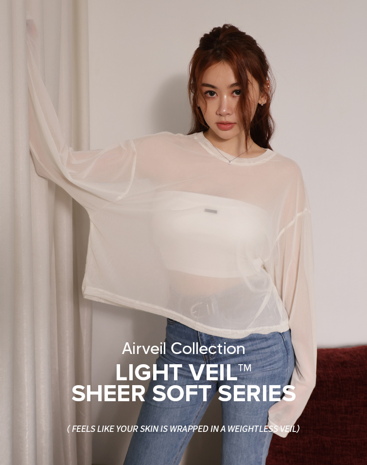LIGHT MIST EFFECT LONG-SLEEVE TOP