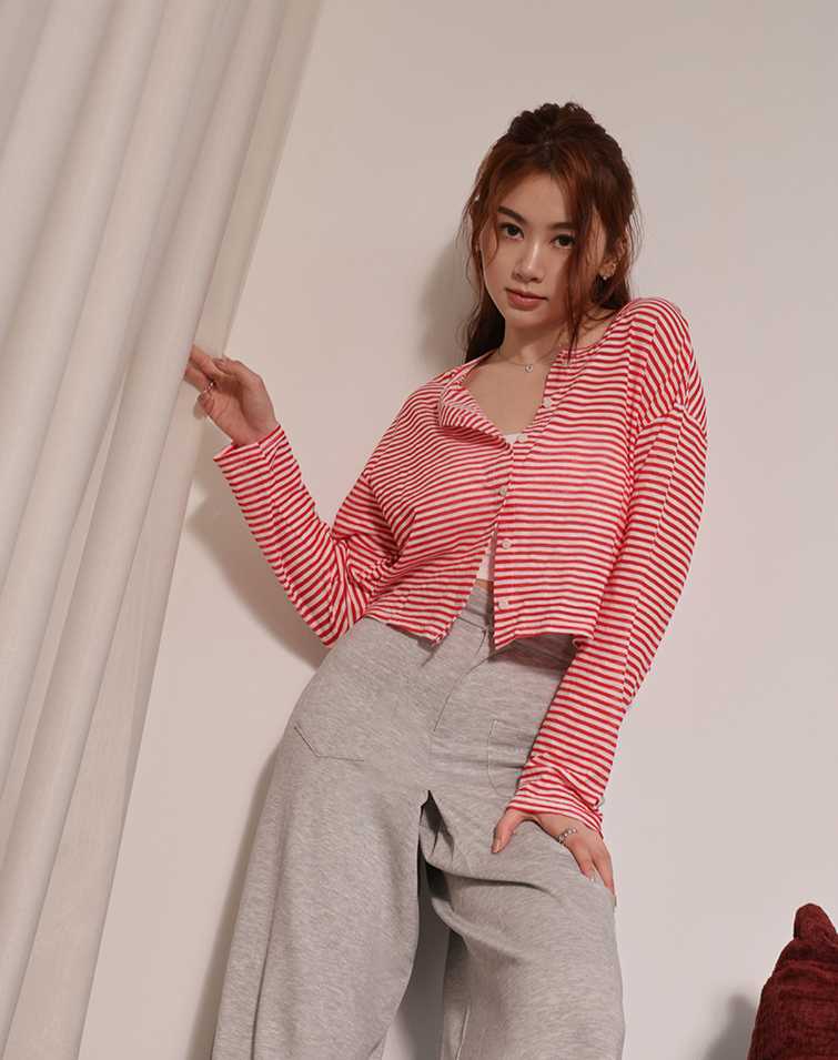 COLORFUL STRIPED LONG SLEEVE TOP