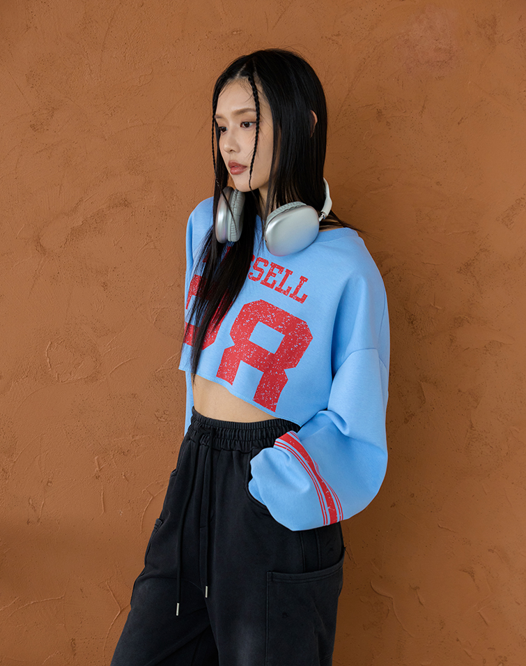 AMERICAN STREET COLORBLOCK PRINT LONG-SLEEVE TOP