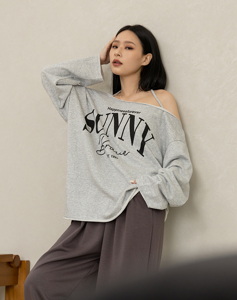 CHARMING LETTER OFF-SHOULDER TIE TOP