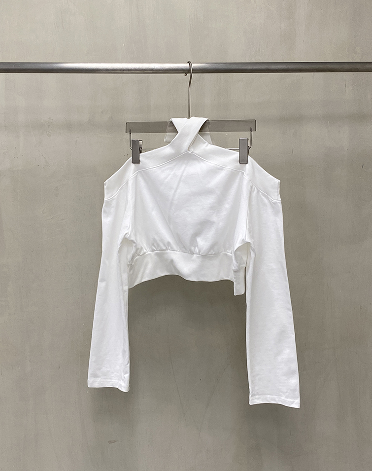 STYLISH CROSS-NECK OFF-SHOULDER TOP