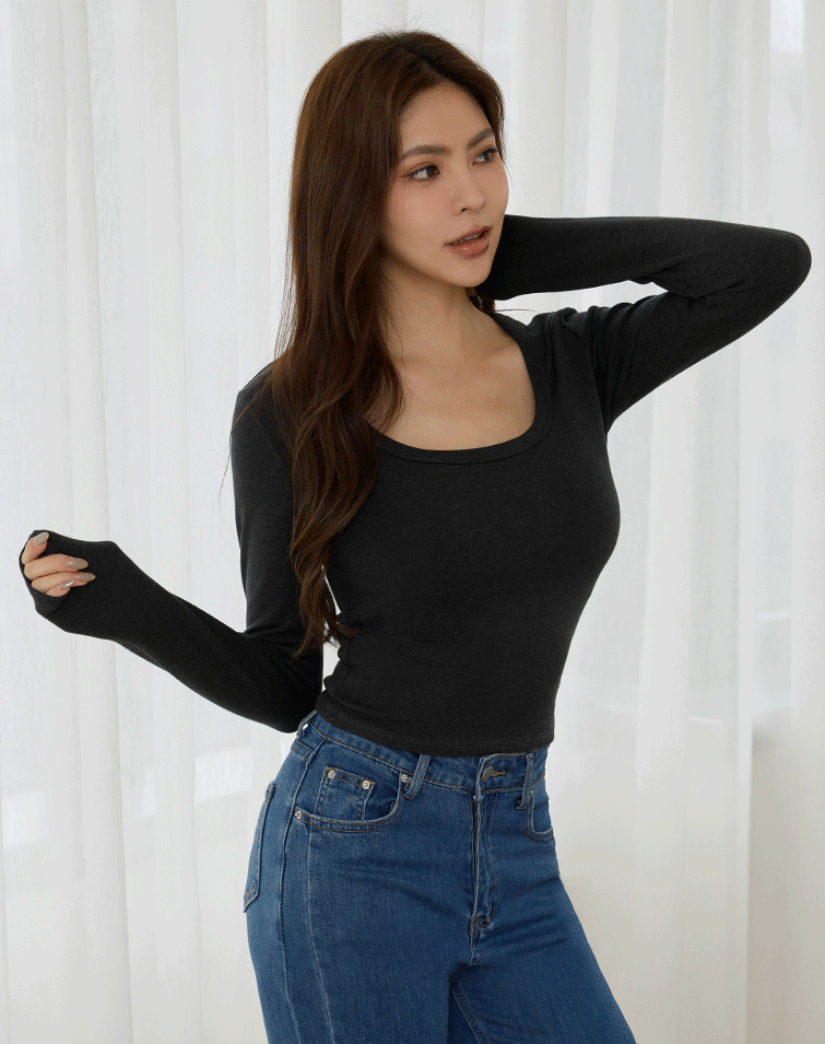 U-NECK LONG SLEEVE TOP