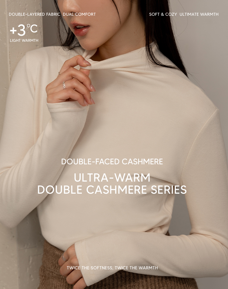 DOUBLE-FACED CASHMERE HALF HIGH NECK