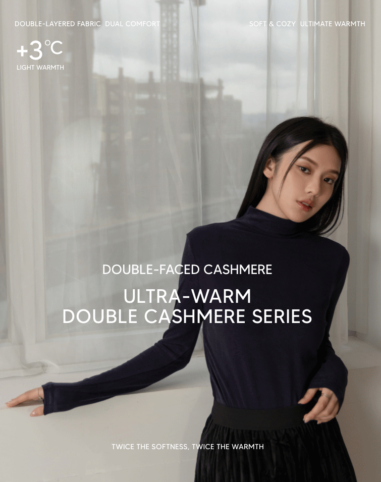 DOUBLE-FACED CASHMERE HALF HIGH NECK