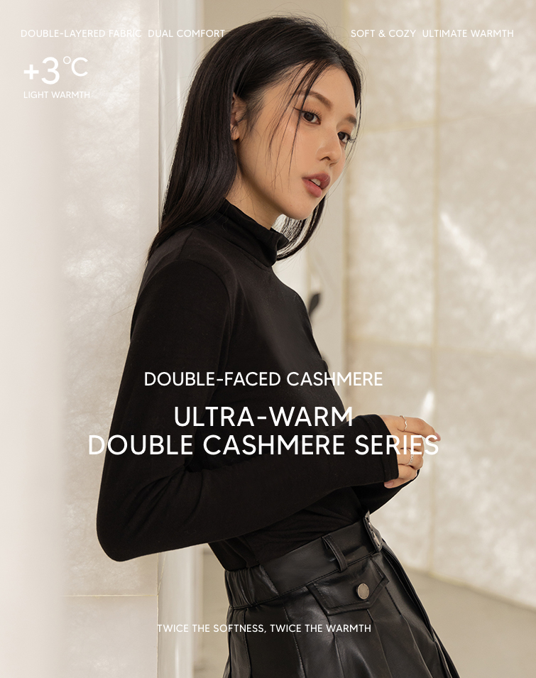 DOUBLE-FACED CASHMERE HIGH NECK