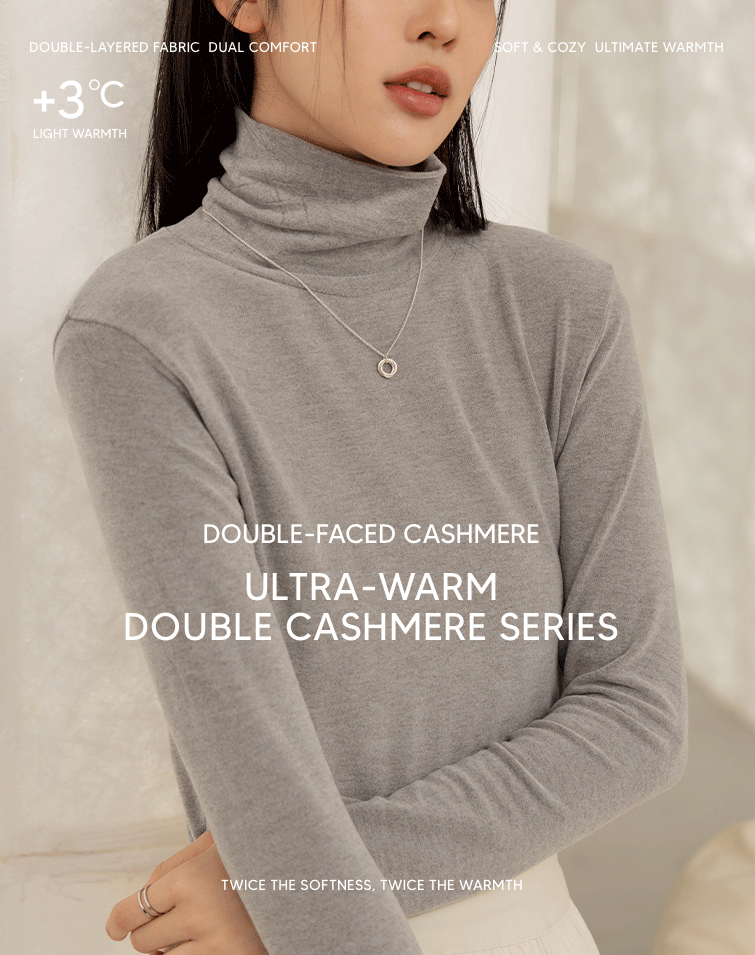 DOUBLE-FACED CASHMERE HIGH NECK