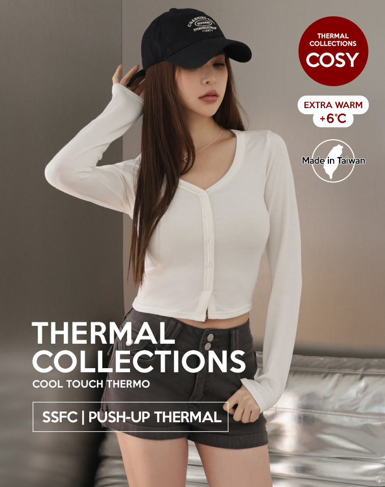 MIT BUTTON-DETAIL THERMAL TOP