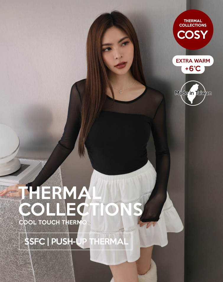 MIT SHEER RUCHED THERMAL TOP