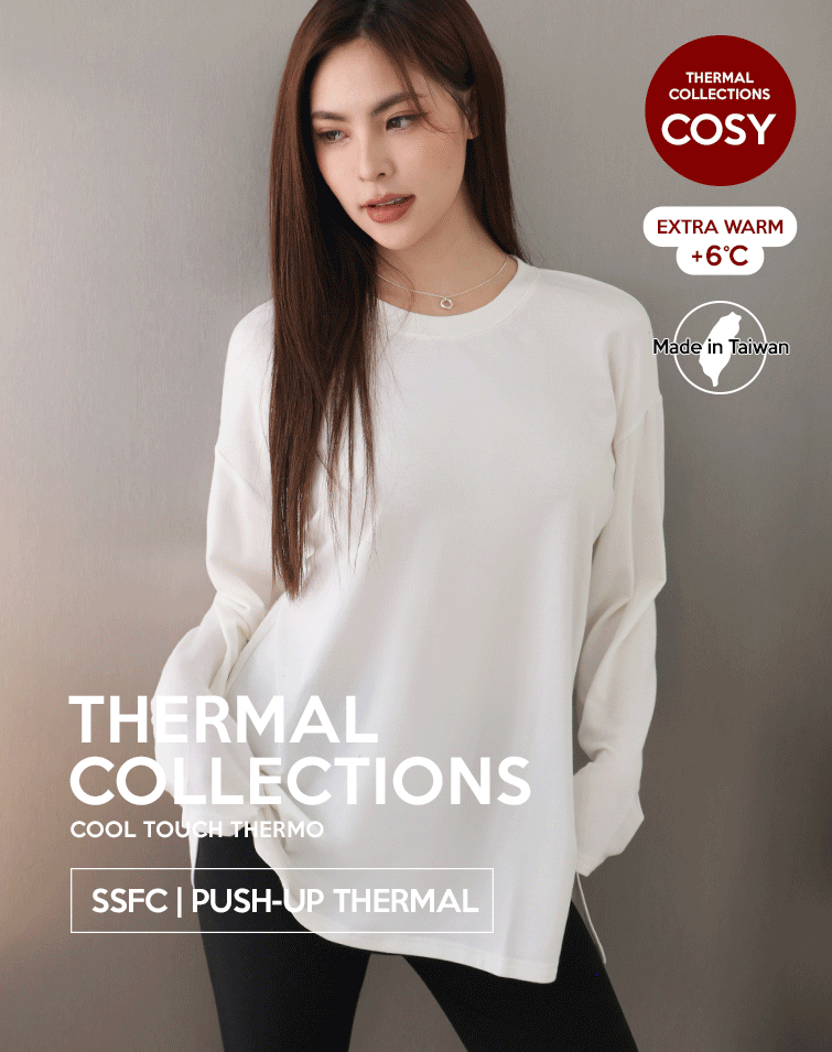 MIT SIDE-SLIT CREW NECK THERMAL TOP