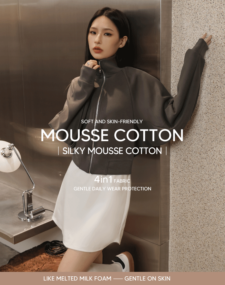 SILKY MOCK NECK JACKET