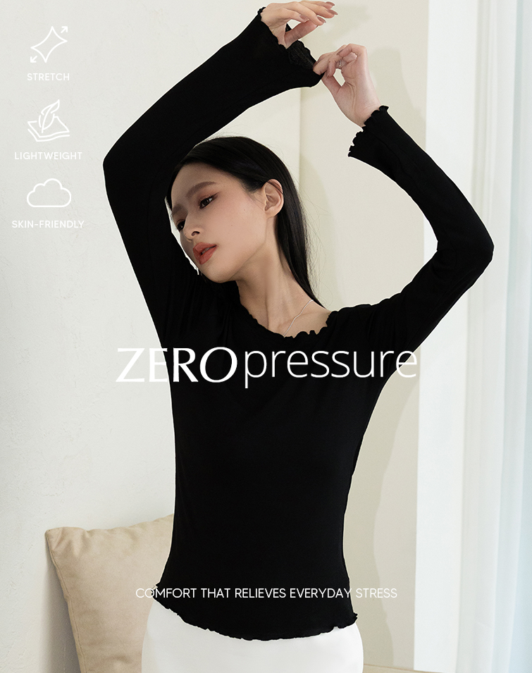 RUFFLED LONG-SLEEVE TOP