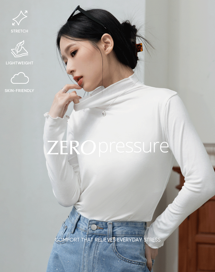 SOFT-FEEL COTTON ROLL-HEM TOP