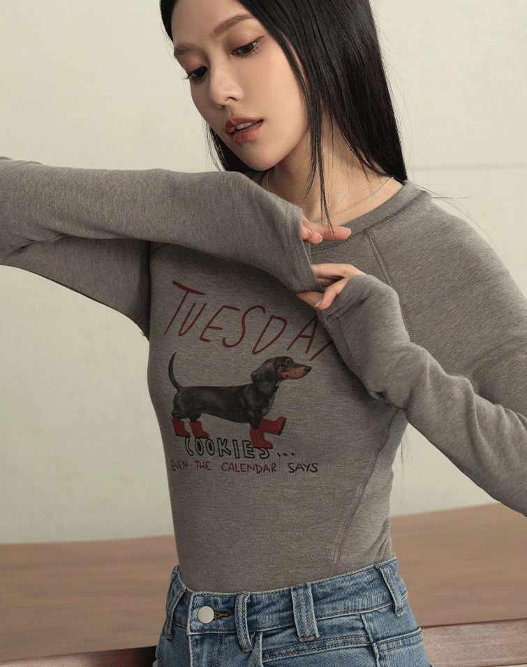 ADORABLE DACHSHUND SLIM-FIT TOP