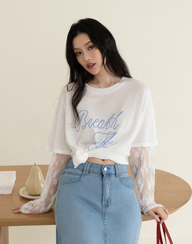 LAYERED LOOK LACE TOP
