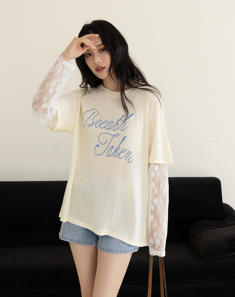 LAYERED LOOK LACE TOP
