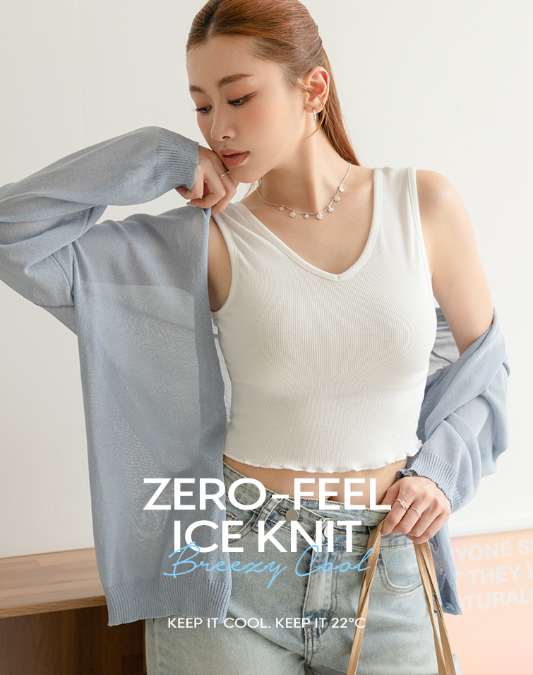 COOLING V-NECK BUTTON TOP