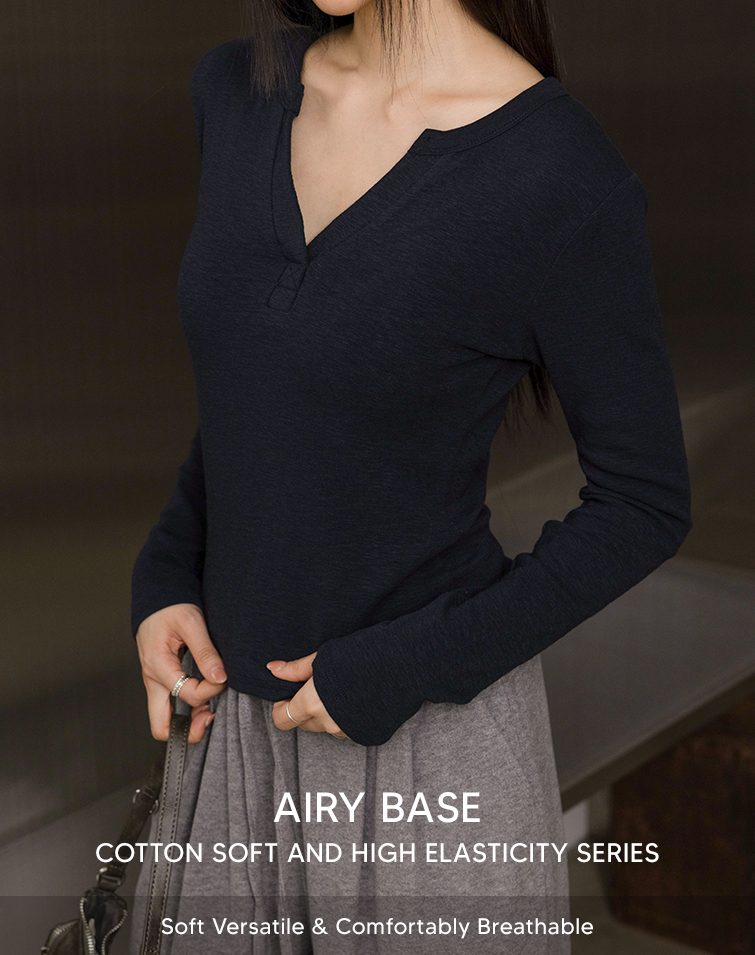 CLOUD-SOFT V NECK TOP