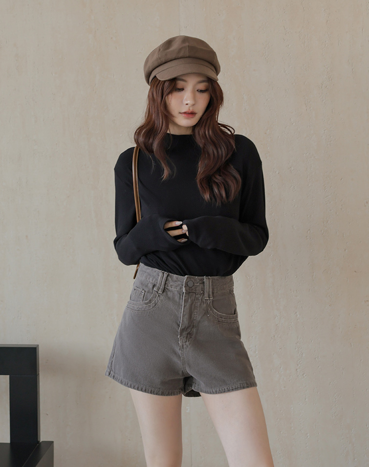 DOUBLE-FACED CASHMERE MOCK SLIMMING TOP