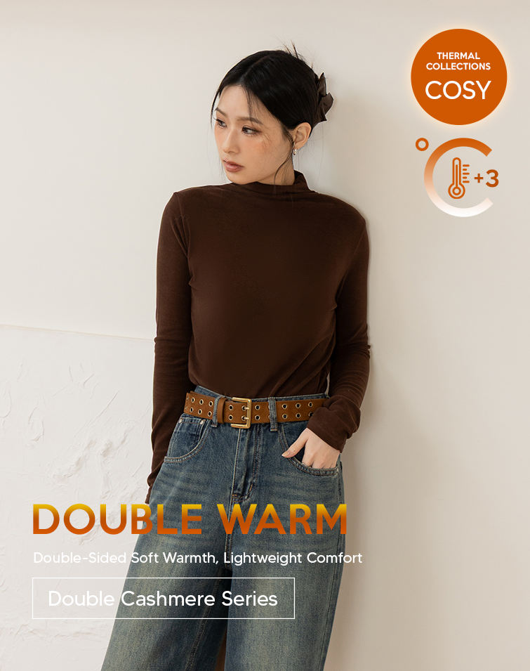CASHMERE MOCK-NECK SLIMMING TOP