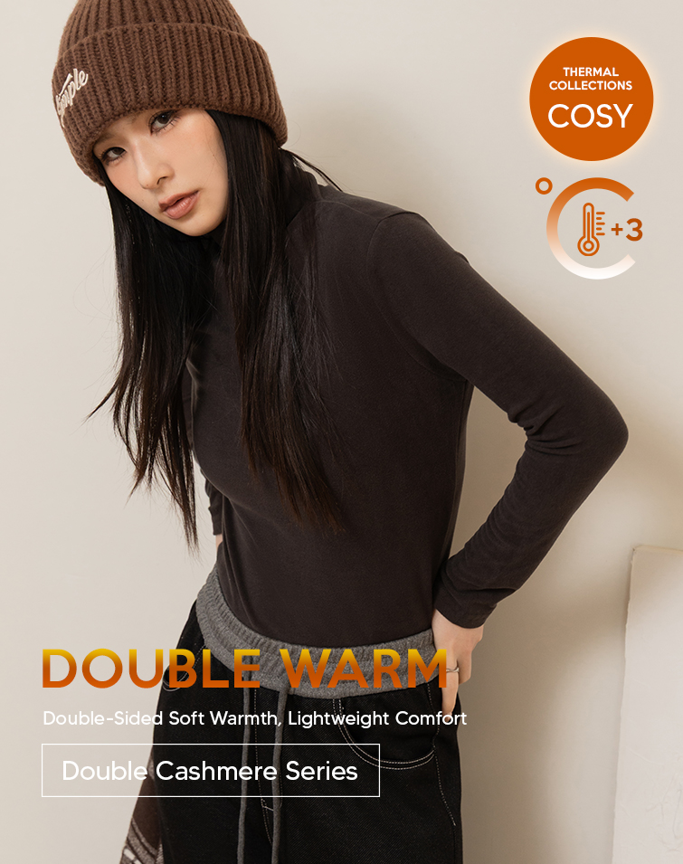 CASHMERE MOCK-NECK SLIMMING TOP