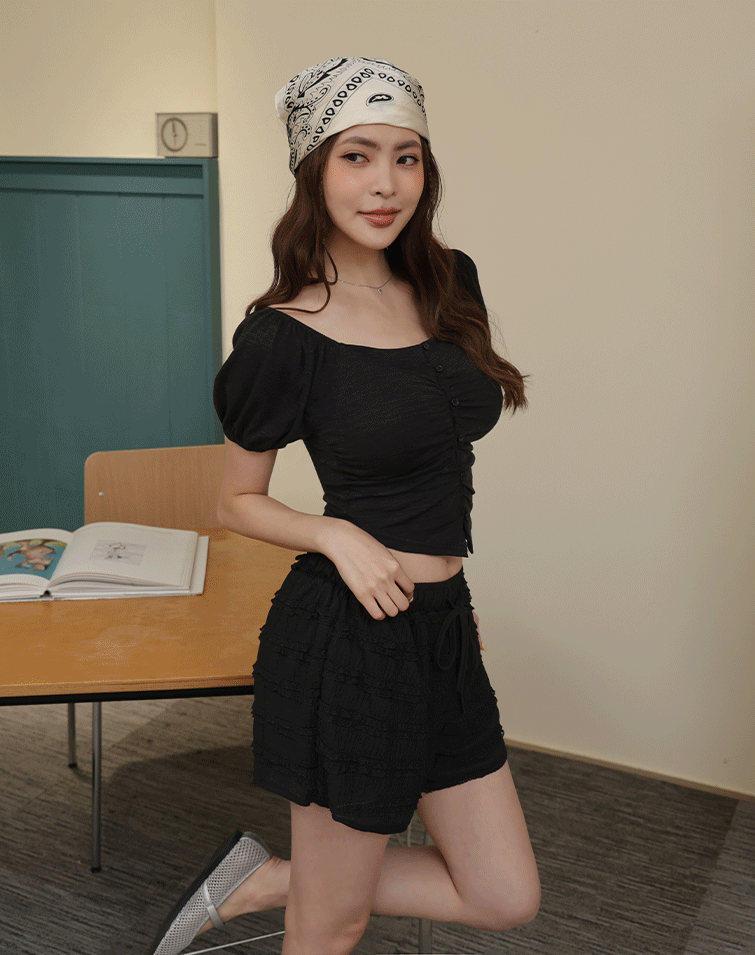 ROMANTIC JACQUARD LAYERED SHORTS