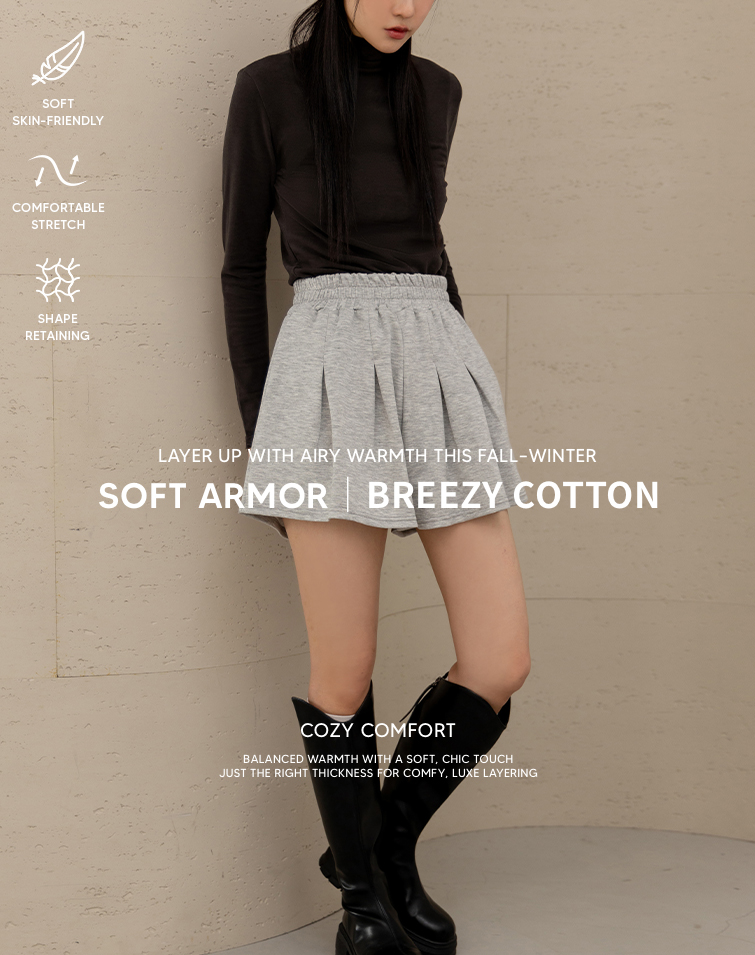 MIT BREEZY COTTON PLEATED SHORTS