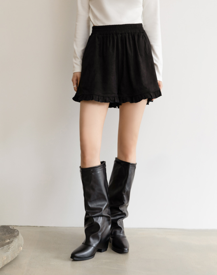 SOFT-SUEDED SCALLOP SHORTS