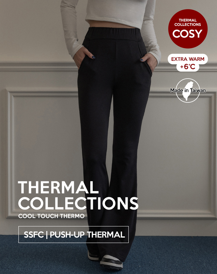MIT ELASTICATED COMFY THERMAL FLARE PANTS