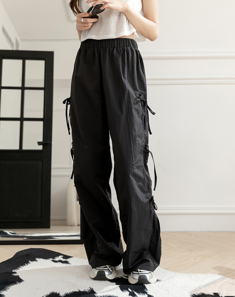 SIDE RIBBONS CARGO PANTS