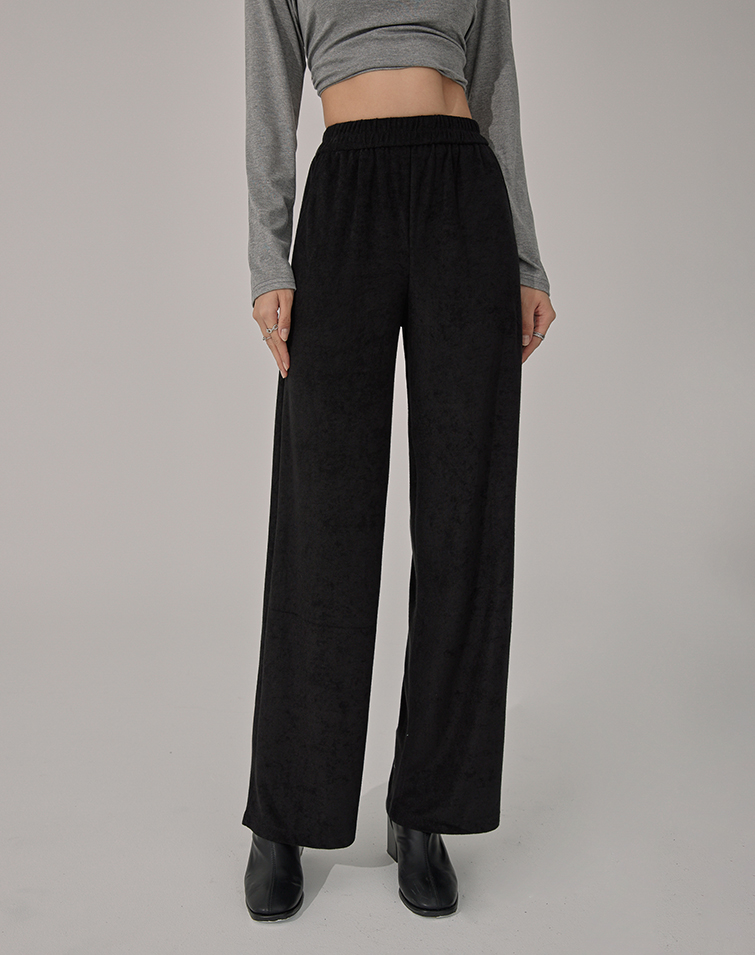 FLUFF TERRYCLOTH SOFT WIDE-LEG PANTS