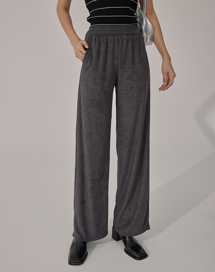 FLUFF TERRYCLOTH SOFT WIDE-LEG PANTS