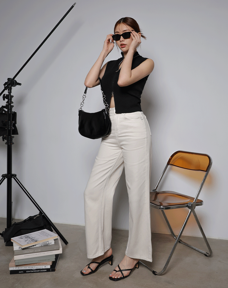 PERFECTLY SLIMMING WASHED WIDE-LEG PANTS