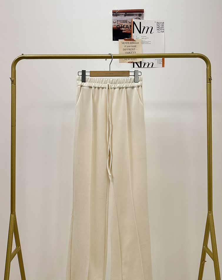 CASUAL STYLE DRAWSTRING STRAIGHT-LEG PANTS