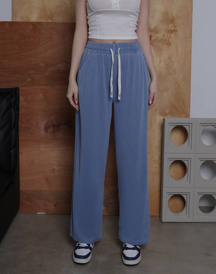 X-SHAPED ADJUSTABLE TIE-WAIST WIDE-LEG PANTS