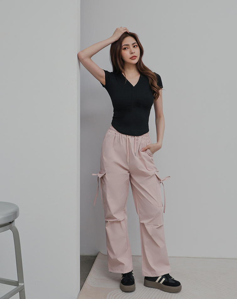BUTTERFLY KNOT TIE UTILITY LONG PANTS