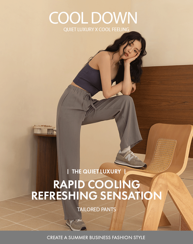 TIE-WAIST CASUAL SLIM-FIT PANTS