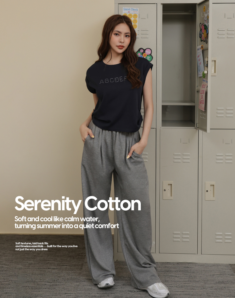 MINIMALIST COMFORTABLE ELASTIC WIDE-LEG PANTS