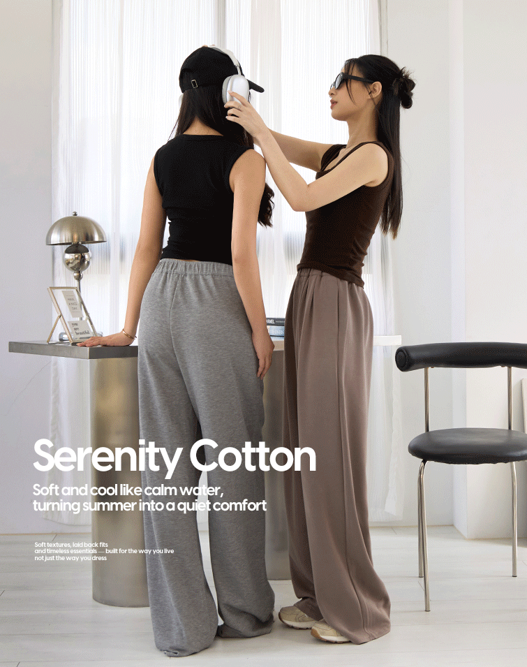 MINIMALIST COMFORTABLE ELASTIC WIDE-LEG PANTS