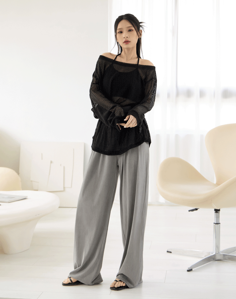 SOFT MATTE DRAWSTRING WAIST PANTS