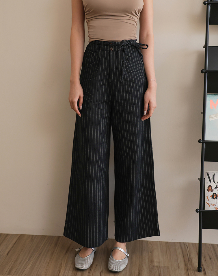 VINTAGE STRIPED DOUBLE-BUTTON PANTS