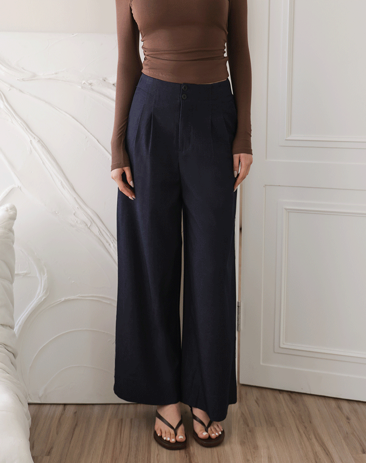 SLIM FIT DOUBLE-BUTTON PANTS