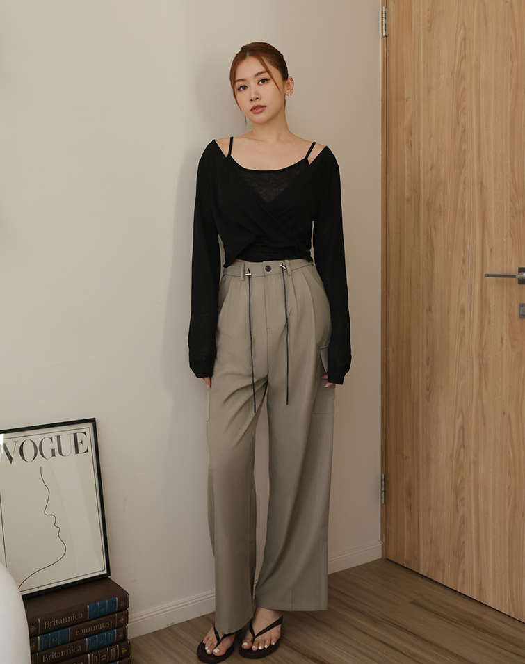 VERSATILE SOLID COLOR WAISTED PANTS